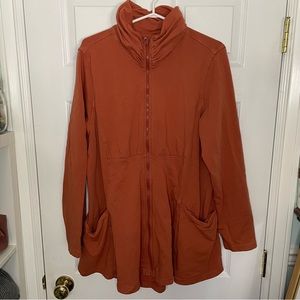 CMC Orange Cotton Jersey zip up sweater coat extra large